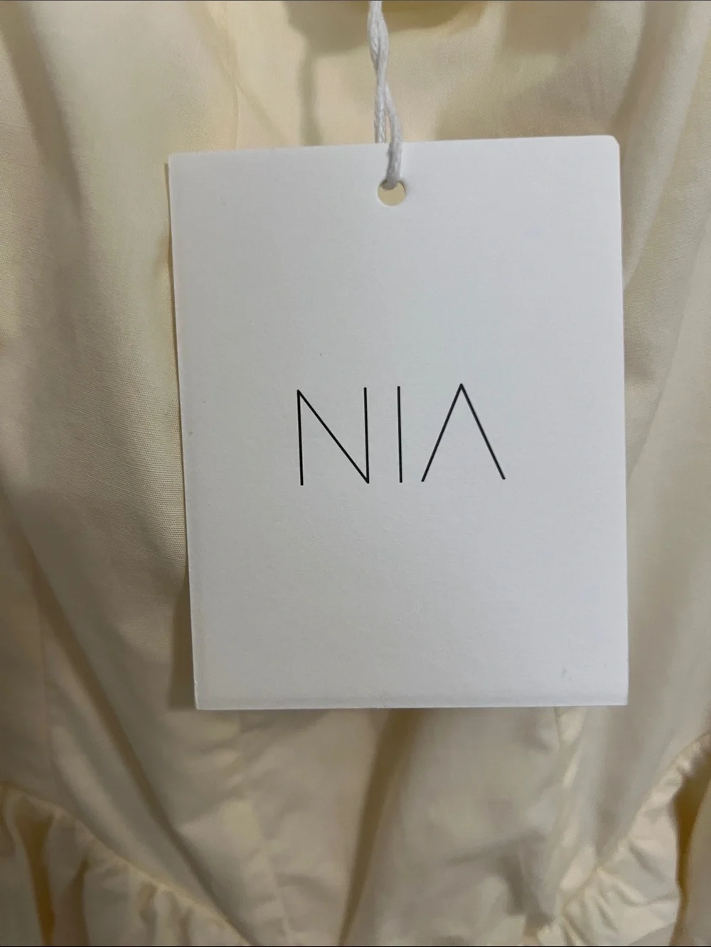 NIA Cream Cotton Cocktail dress with Scoop Neck - Picture 3 of 5
